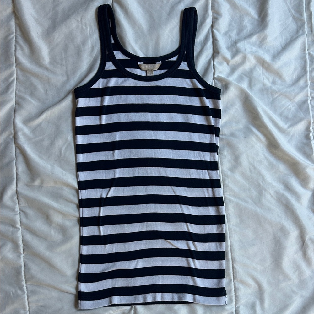 Banana Republic Navy and White Striped Tank
